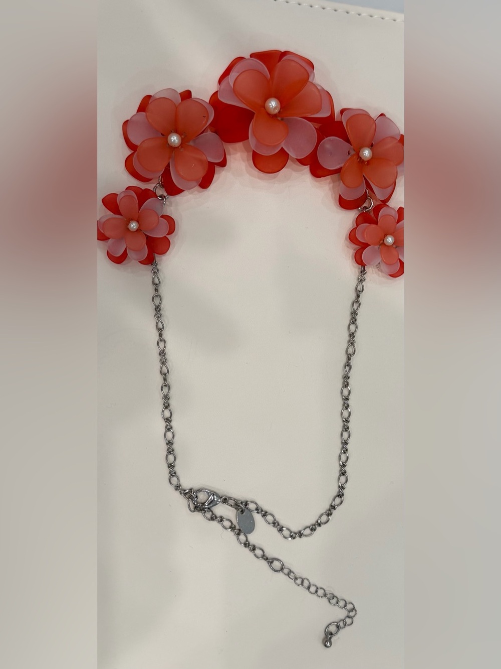 Charming Charlie Coral and Pink Floral Necklace